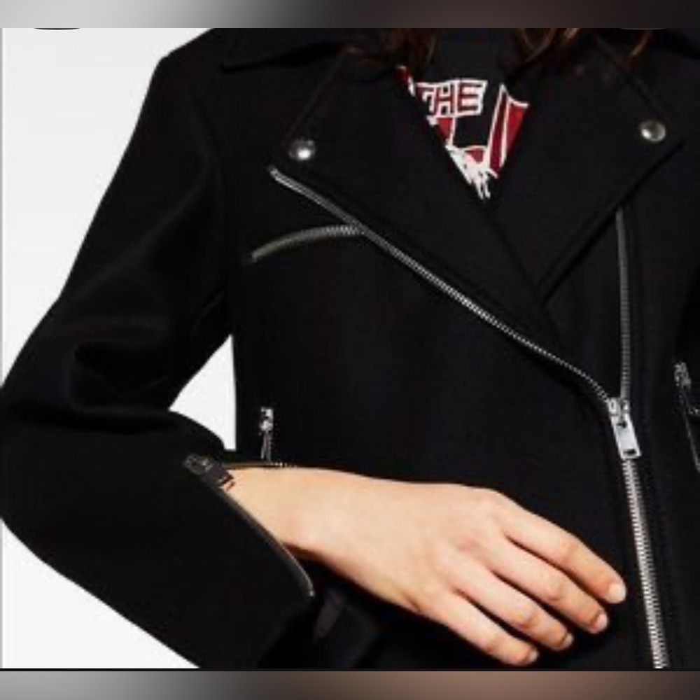 Zara Longline Biker Moto Jacket. New without tags - Picture 5 of 5
